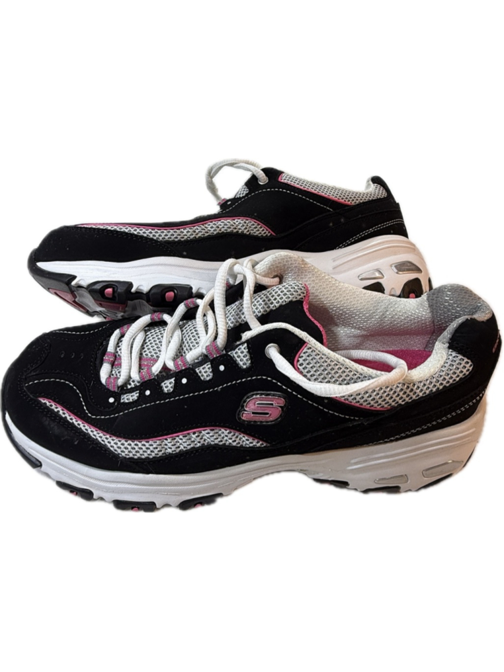 Skechers D Lites Womens Size 11 Black Pink Athletic Walking Shoes Sneakers - Picture 6 of 7